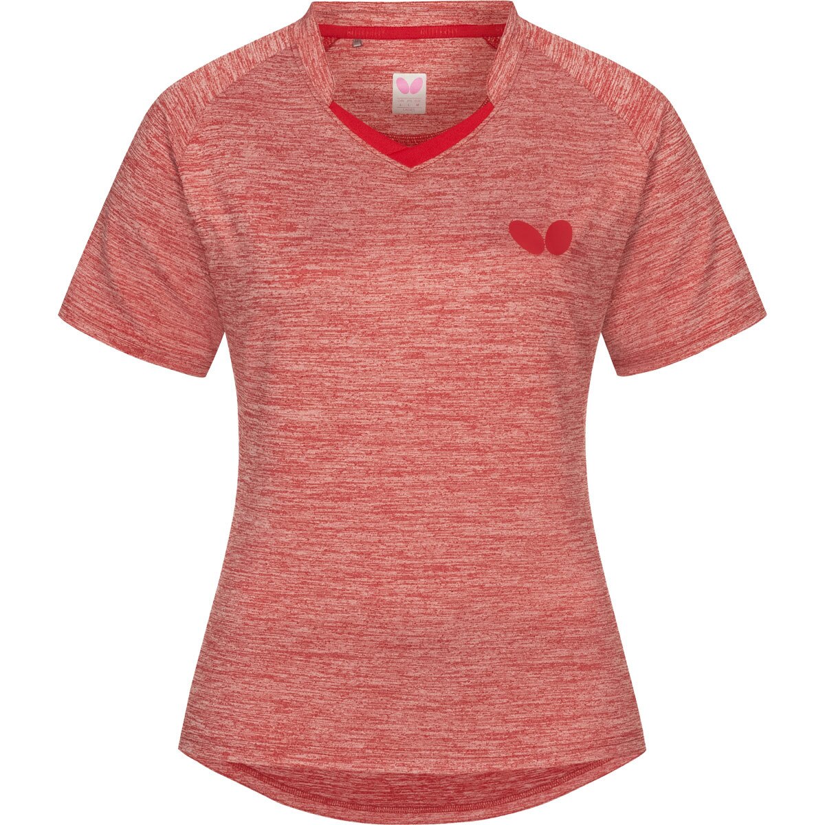 Butterfly Izumo Lady Shirt: Red Shirt Front View